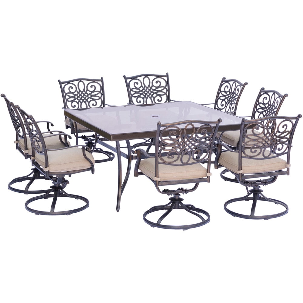Hanover Outdoor Traditions 9Piece Dining Set with 60 Hanover Outdoor Traditions 9Piece Dining Set with 60