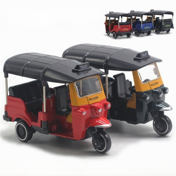 Vintage Blue Alloy Thai Tricycle Model: Educational Toy for 4-6 Year Olds, Export-Quality Collectible with New Display Box – Perfect for Play, Cake Decoration & Display, Global Hot Sale Item