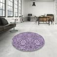 thumbnail image 3 of Ahgly Company Indoor Round Patterned Purple Jam Purple Area Rugs, 3' Round, 3 of 6