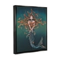 thumbnail image 3 of Stupell Industries Mermaid Fish Swirling Painting Fairy Tales & Fantasy Painting Black Floater Framed Art Print Wall Art, 3 of 9