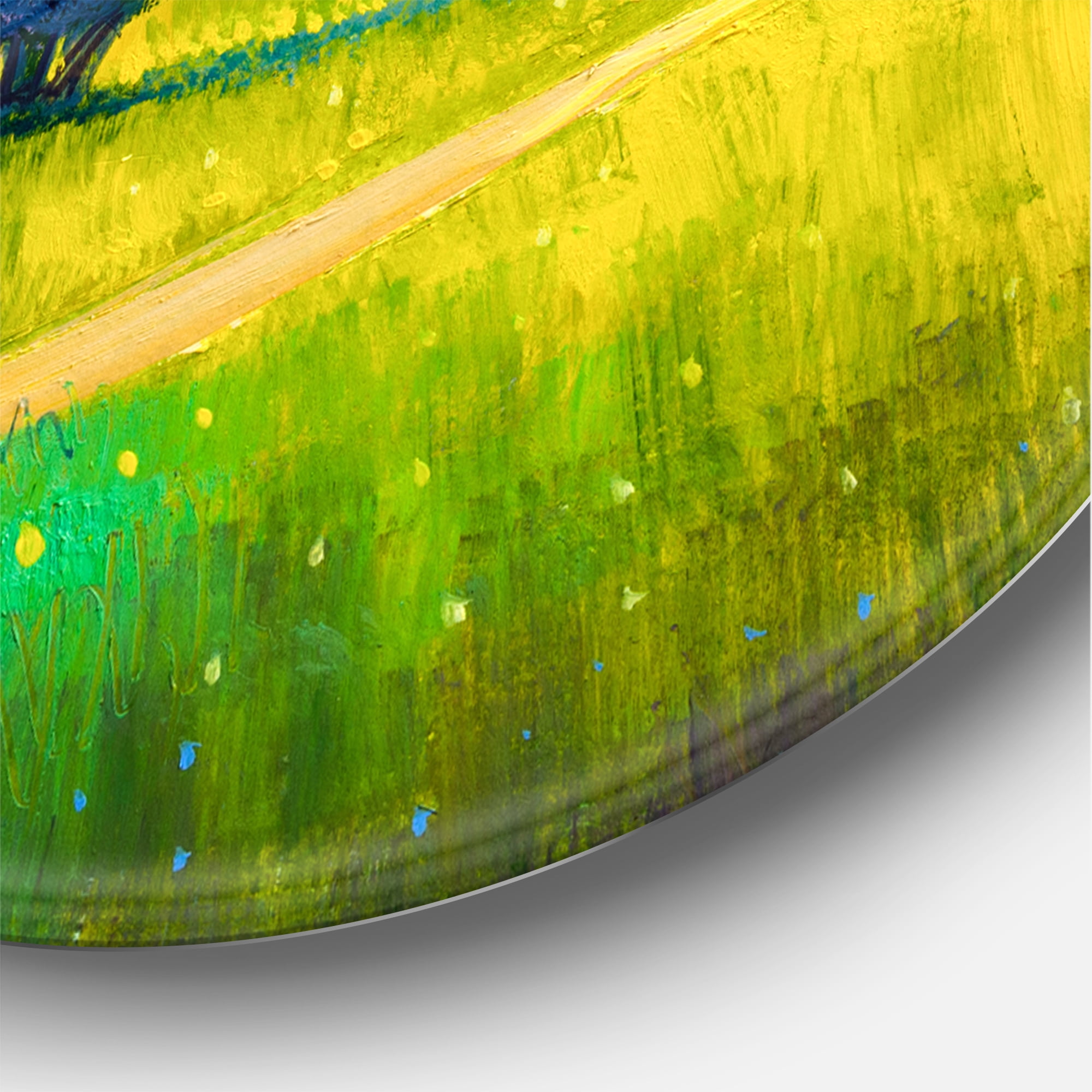 Designart 'Ornamental Colourful Trees III' Modern Circle Metal Wall Art 36x36 - Disc of 36