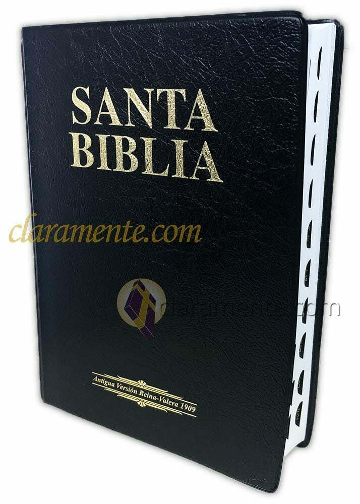 BIBLIA REINA VALERA ANTIGUA 1909 RVA LETRA GRANDE 12 PUNTOS VINIL NEGRO