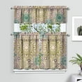 thumbnail image 2 of Countryside Floral Curtains 36 Inch - 3 Panel Rustic Farmhouse Set with Vintage Botanical Print, Boho Chic Rod Pocket, 2 of 6