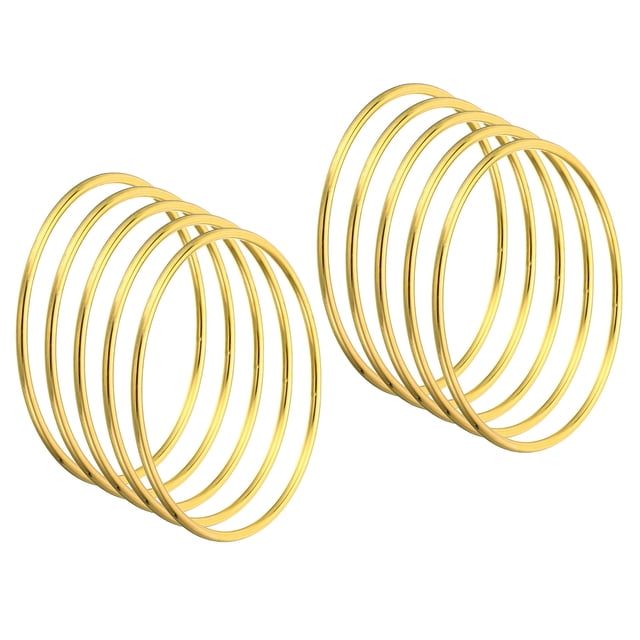 Unique Bargains 3 Inch Dream Catcher Rings, 10 Pcs Metal Macrame Wreath Floral Round Ring Hoop, Gold