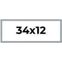 34x12 Frame Blue Scuffed Farm Board Solid Wood Picture Frame Width 0.75 Inches | Interior Depth 0.5