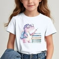 thumbnail image 2 of Virmaxy (3-15y) Boys Girls Spring Summer Trendy Tops Opening Season Kids Cute Girl Printing T-Shirt Short-Sleeved Round Neck Pullover Bottoming Shirt White-2 5 Years, 2 of 7