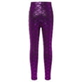 thumbnail image 2 of CHICTRY Girls Metallic Dance Gymnastics Pants Skinny Athletic Leggings Dancewear, 2 of 7