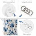 thumbnail image 3 of Blue Spring Floral Shower Curtain Set - 48" x 72" Washable Bathtub Curtain with 12 Hooks, Summer Pastoral Leaf Country Waterproof Fabric Stall Shower Curtains for Bathroom/Bathtub Décor, 3 of 6