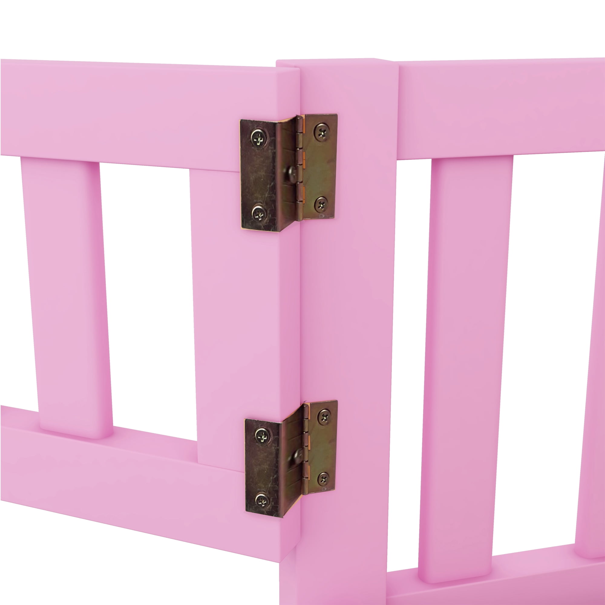 Miniyam Twin Size Toddler Floor Bed with with Safety Guardrails, Pink