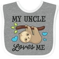 thumbnail image 3 of Inktastic My Uncle Loves Me with Sloth and Hearts Boys or Girls Baby Bib, 3 of 4