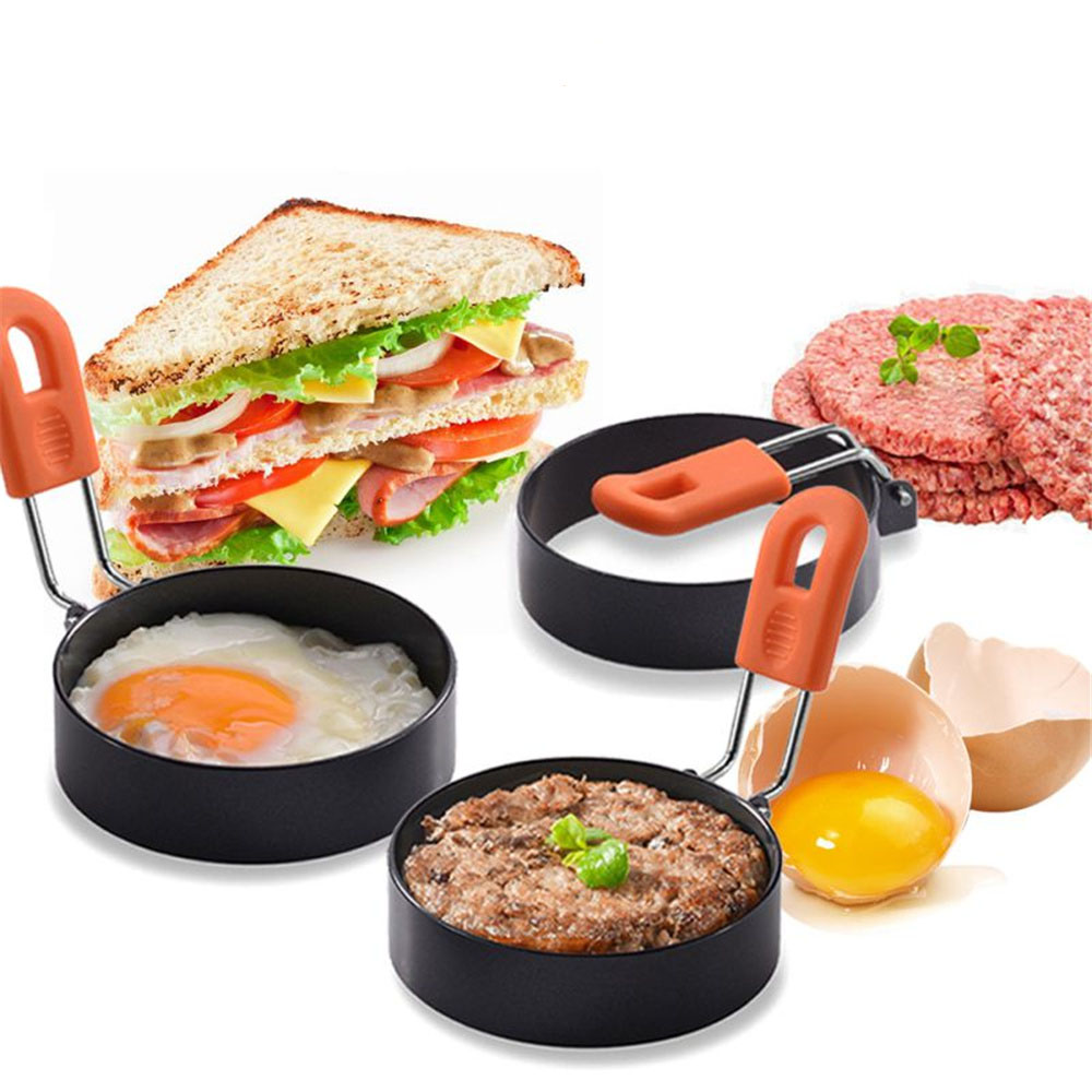 Stainless Steel Egg Cooking Rings Egg Rings Set Of 5 Portable Grill Accessories Portable Grill Accessories for Camping Indoor Breakfast Sandwich Burger - image 1 of 4