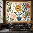thumbnail image 6 of Floral Botanical Illustration Against White Background, Whimsical Boho for Nature Lovers, Modern Wall Art Decor, Housewarming Gift, Tapestry Wall Hanging for Living Room and Bedroom, 6 of 7