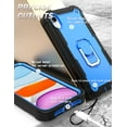thumbnail image 4 of iPhone XR Case and Cover 6.1 Inch, Allytech Hard PC + Soft Silicone TPU 3 in 1 Heavy Duty Shockproof Defender Ring Kickstand Phone Case for Apple iPhone XR 6.1" 2018 Release, Black + Blue, 4 of 5