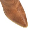 thumbnail image 6 of BONIXOOM Boots For Women High Heel Rubber Zip-Up Mid-Calf Winter Brown, 6 of 9