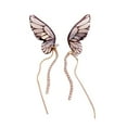 thumbnail image 1 of Fairy Butterfly Wings Earrings Fantasy Jewelry Gradient Colorful Rhinestone Sequins Long Tassel Stud Earrings, 1 of 3