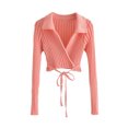 thumbnail image 1 of Moda mujer sexy casual manga larga con cuello en v suéter sólido señoras tops Fridja  BV0+4080, 1 of 5
