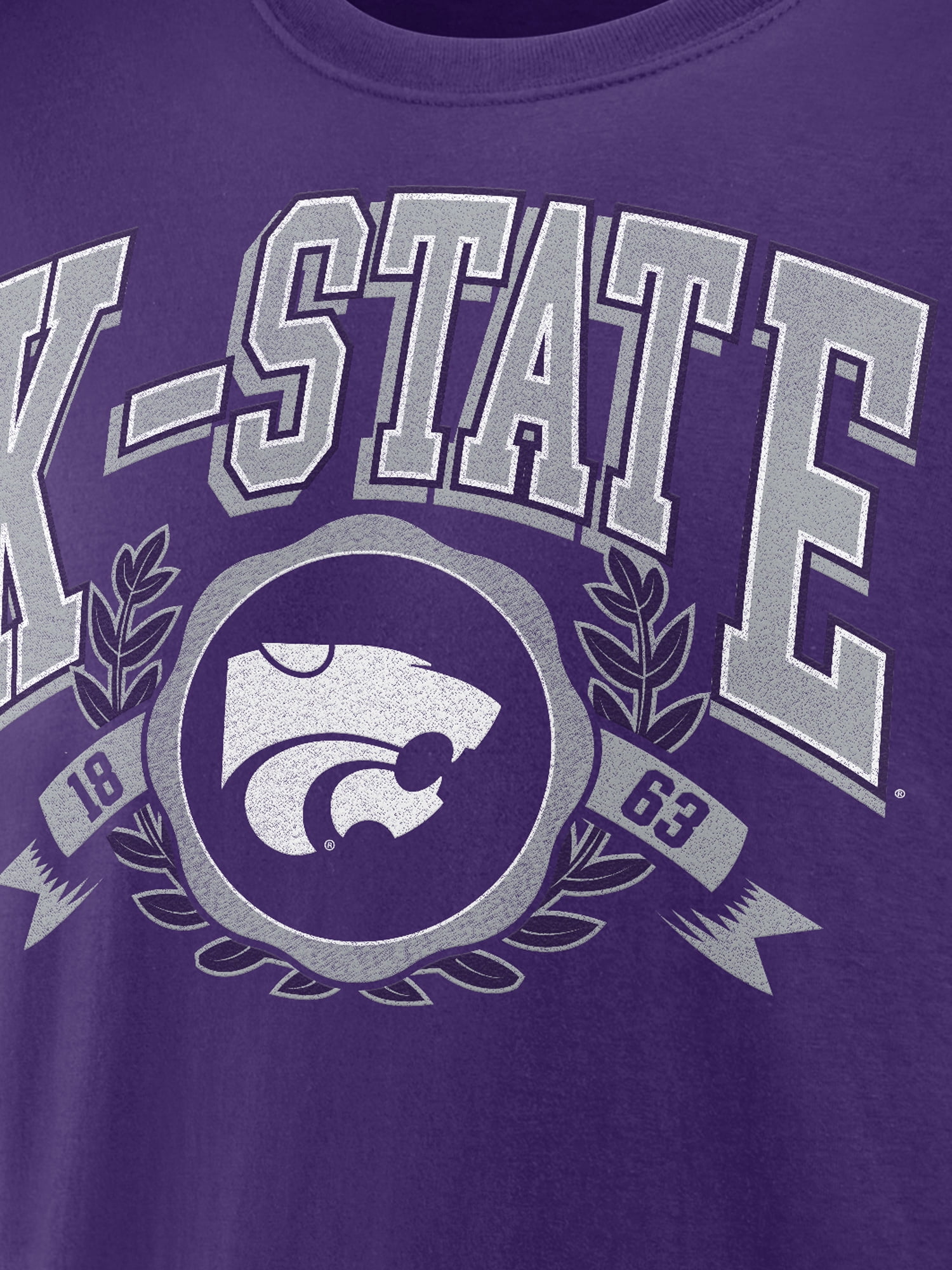 NCAA Kansas State Wildcats Men's Cotton Purple Short Sleeve T-Shirt
