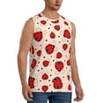 thumbnail image 2 of Bixox Men's Red Ladybug Printed Shirt Sleeveless Fitness Tank Top-Large, 2 of 7