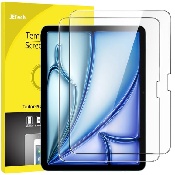 JETech Screen Protector for iPad Air 11-Inch M3/M2 (2025/2024), 9H Tempered Glass Film, HD Clear, 2-Pack