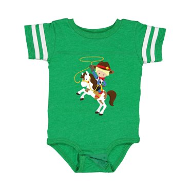 Inktastic Cowboy, Sheriff, Horse, Lasso, Western, Blond Hair Boys Baby Bodysuit