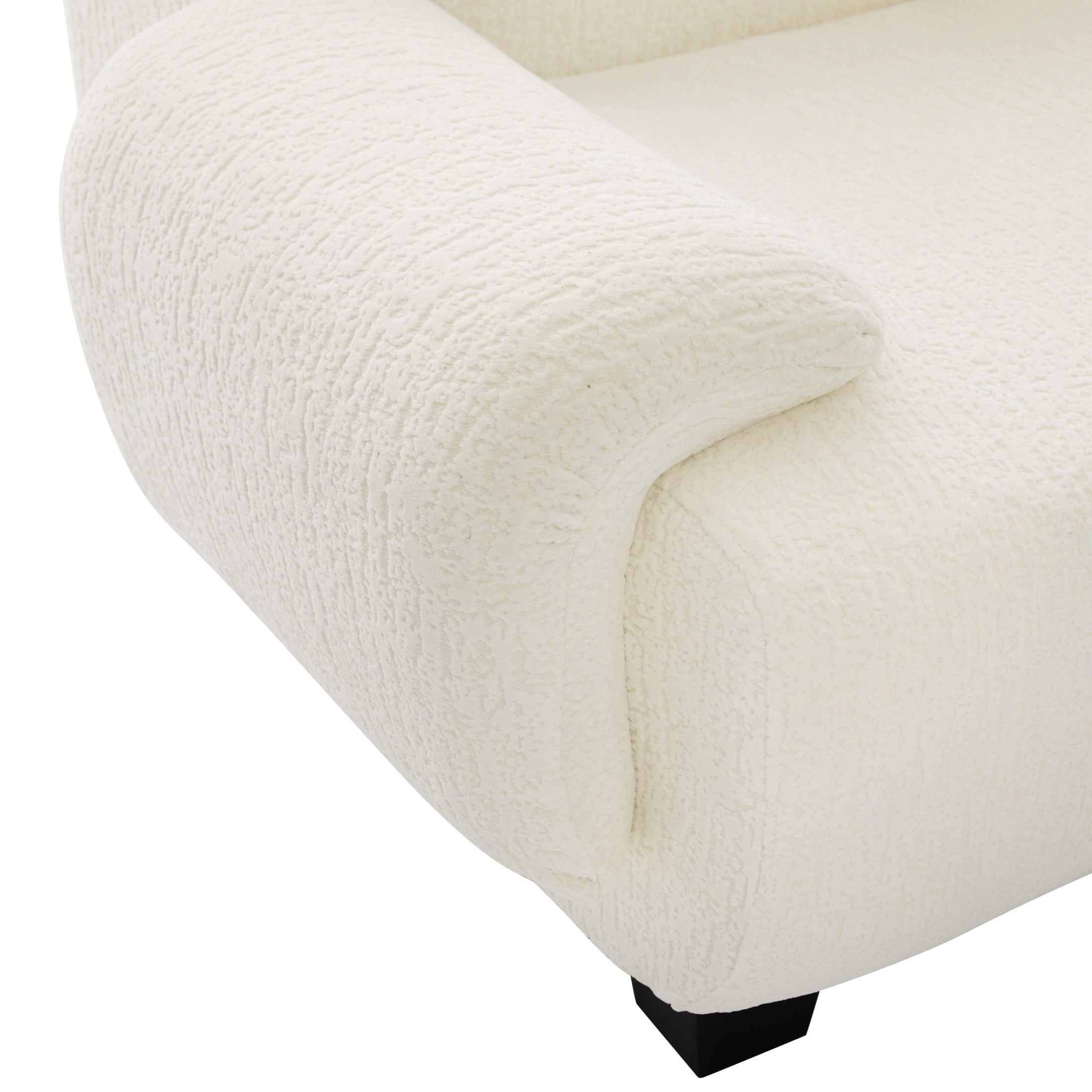 Christopher Knight Home 94.5" Chenille Sectional Sofa with Curved Armrests, Modern Upholstered Couch, Beige