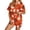 Orange, variant on Halloween Pjs Women Short Sleeve Collared Shirt Shorts Loose Sleepwear Loungewear 2 Piece Pajama Set for Women Beige L