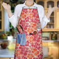 thumbnail image 6 of Pioneer Flower Floral Print Pattern Apron-Garden Aprons for Women with Pockets-Cotton Linen Waterproof Kitchen Cooking Gardening Aprons Adjustable for Kitchen,Cooking,BBQ and Salon 33x27 Inch, 6 of 7