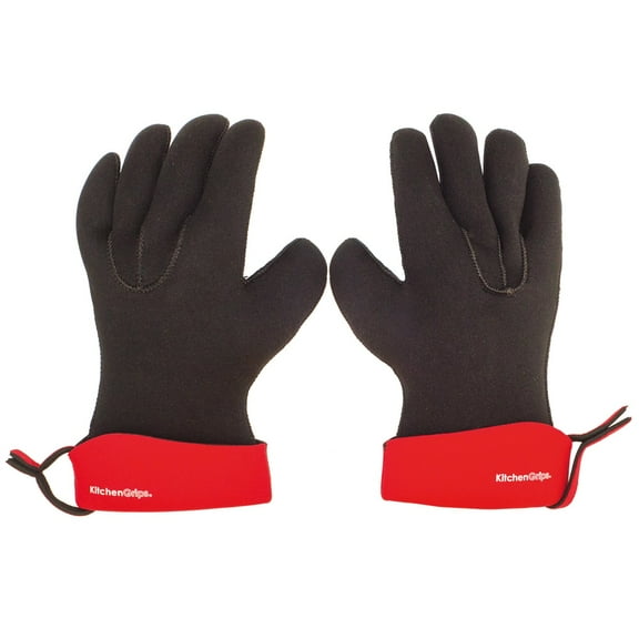 KitchenGrips 2 Piece Chef's Glove Set, Small/10.25", Cherry