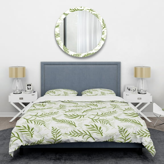 Designart 'Tropical Botanicals I ' Mid-Century Modern Duvet Cover Set