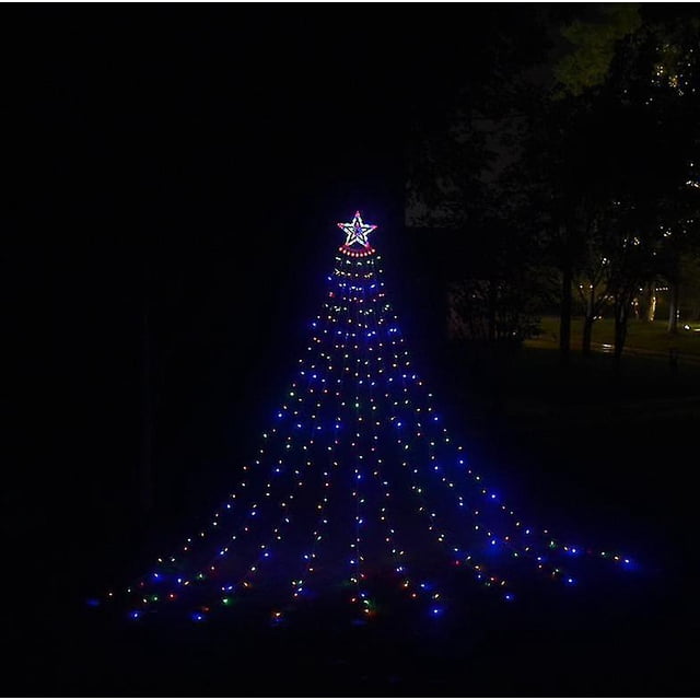 Luces Led Luces De Cascada Luces De Árbol Colgantes De Navidad Luces De Meteoros Jardín