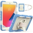 thumbnail image 1 of [Full-Body] Shock-Proof Case for Kids with [Screen Protector] [382 Rotating Hand Strap] &Stand [Pen Holder] for iPad 10.2 2019/2020 （Cyan）, 1 of 4