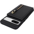 thumbnail image 6 of for Google Pixel 7A Case with Card Holder for Women, for Google Pixel 7A Phone Case Wallet with Credit Card with Ring Kickstand Zipper Shockproof Slim Stand Case - Black, 6 of 6
