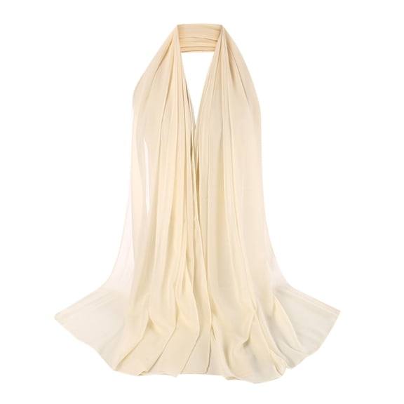 Weikingp Clearance! Scarf for Women, Women Scarfs Solid Color Head Scarf Pearl Hijab Lightweight Fashion Hair Scarf , Beige