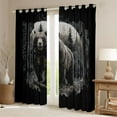 thumbnail image 2 of Feelyou 3D Wildlife Bear Curtains Pack of 2 (42x84 Each), Jungle Animal Hunting Curtains Blackout, Black Grey Bedroom Curtains, Window Curtains Decor, 2 of 6