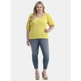 thumbnail image 5 of Terra & Sky Women’s Plus Size Crinkle Knit Top with Short Sleeves, Sizes 0X-5X, 5 of 5