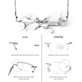 thumbnail image 4 of LUFF Rimless Reading Glasses for Women Blue Light Blocking Lightweight Metal Classic Computer Readers Anti Eyestrain Case, 4 of 6