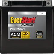 EverStart Platinum AGM Power Sport Battery, Group Size TX14 12 Volt, 200 CCA