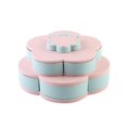 thumbnail image 1 of Double Layer Rotating Light Luxury Fruit Tray Household Multi-functional Creative Lattice Melon Seeds Candy Snack Dry Fruit Box, 1 of 5