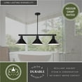 thumbnail image 5 of Akron 3L Bronze Farmhouse Linear Chandelier Island Pendant Fixture Pool Table Light, 5 of 13