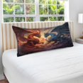 thumbnail image 4 of Fantasy Dragons Battle Plush Pillow Cases King Size Ultra Soft Warm Pillowcases with Zipper 20"x40", 4 of 9