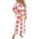 thumbnail image 3 of Conjunto de 2 Piezas de Chándal de Verano para Playa con Camisa de Corta y Botones para Mujer, Top Estampado, Pantalones Cortos de Descanso Girasol L, 3 of 9