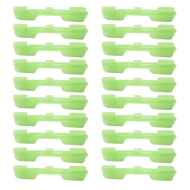 Hugtrwg 20 Piezas Punta Caña Pescar Nocturna Soporte Clip Alimentador Fluorescente (L)