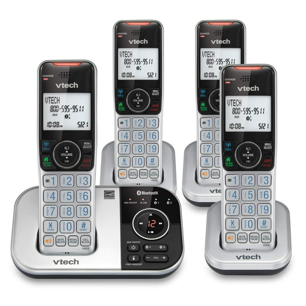 Teléfono inalámbrico VTech VS112-4 DECT 6.0 Bluetooth con contestador