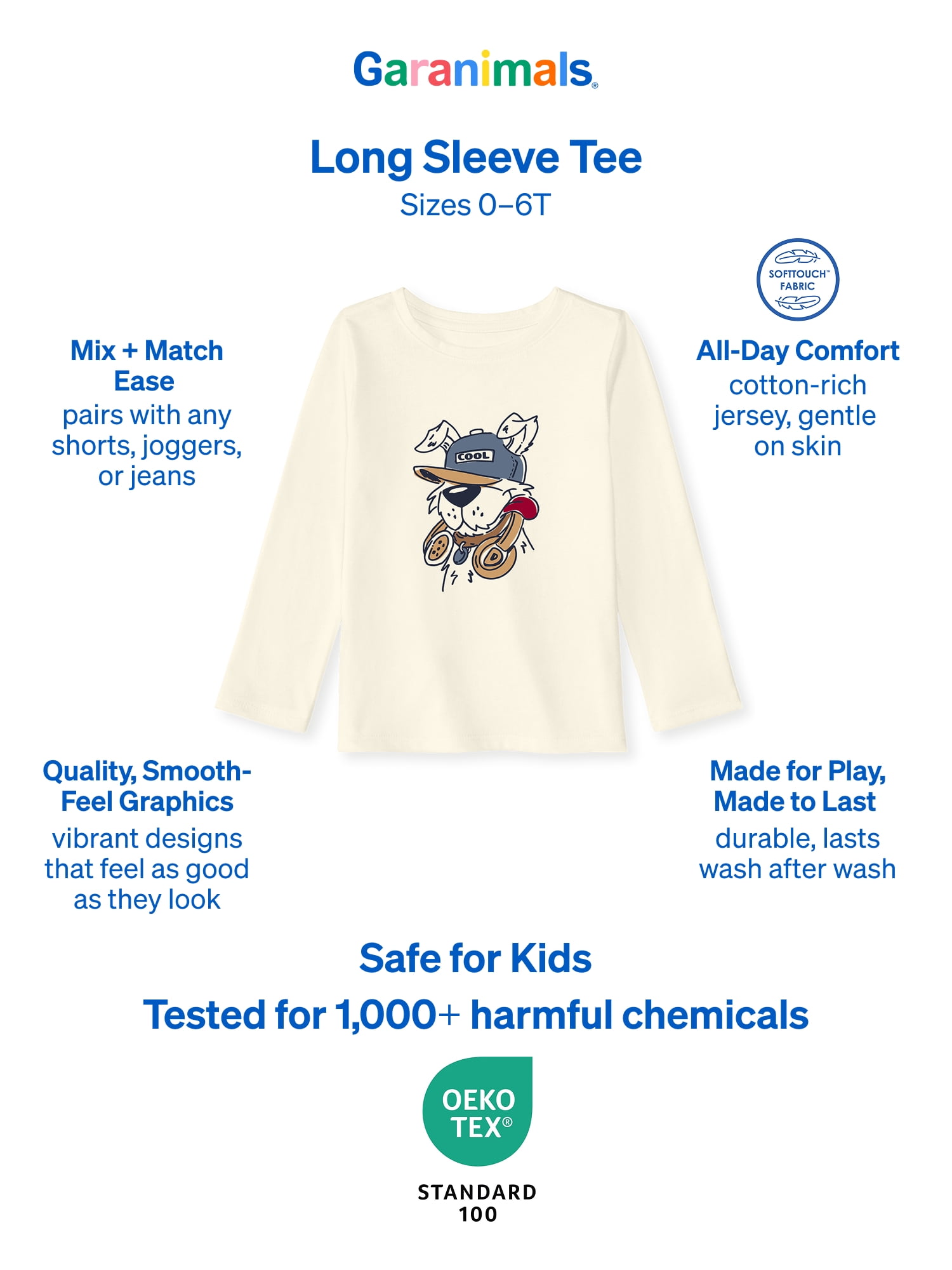 Garanimals Baby & Toddler Boys Long Sleeve Shirts, Single & 3-Pack, Sizes 0-6T