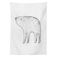 thumbnail image 3 of Ambesonne Polar Bear Tablecloth Rectangular Table Cover, Hand Drawn Animal, 52"x70", Charcoal Grey and White, 3 of 4