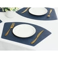 thumbnail image 6 of REGALWOVEN Set of 6 Faux Leather Placemats for Kitchen Dining Table Decor Washable Heat Resistant Table Placemats Wipeable Table Mat Dark Blue 19*12in, 6 of 7
