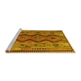 thumbnail image 2 of Ahgly Company Machine Washable Indoor Round Oriental Yellow Traditional Area Rugs, 7' Round, 2 of 4
