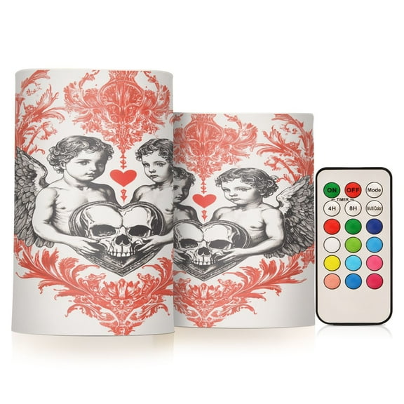 BZSMCE Flameless Candles LED Lights Oil Pattern Of Angel Creativity Battery Candles