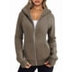 thumbnail image 1 of Sudaderas con Capucha y Cremallera para Mujer, Chaquetas de Forro , Sudaderas de Gran Tamaño, Conjuntos de Moda de Otoño, Suéteres, Ropa de Invierno. Color Café S, 1 of 10