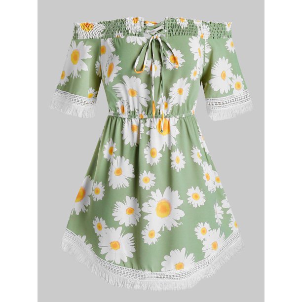 Más el tamaño de la túnica del hombro Ditsy impresión de la blusa Rosegal Tankinis